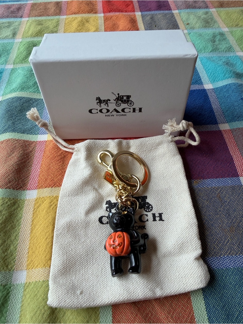 🎃🐈‍⬛🎃 COACH BLACK CAT WITH PUMPKIN BAG CHARM 🎃🐈‍⬛🎃 - Picture 15 of 16